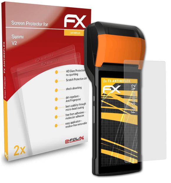 atFoliX FX-Antireflex Displayschutzfolie für Sunmi V2