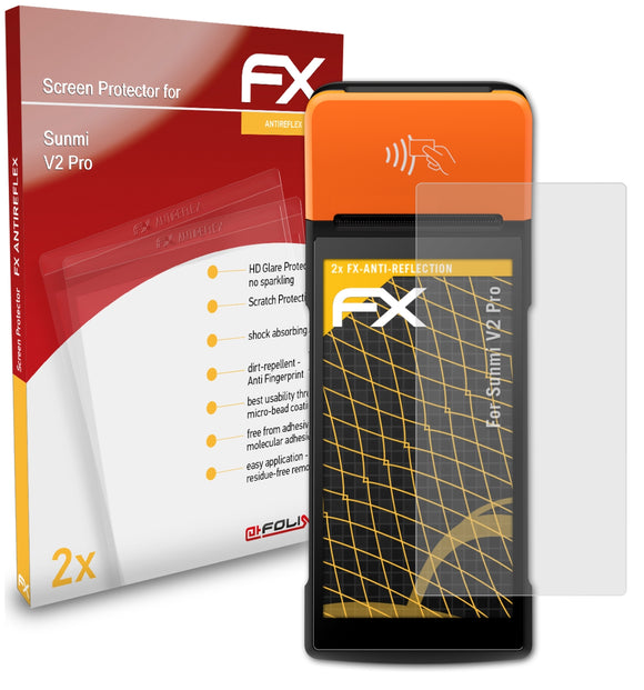 atFoliX FX-Antireflex Displayschutzfolie für Sunmi V2 Pro