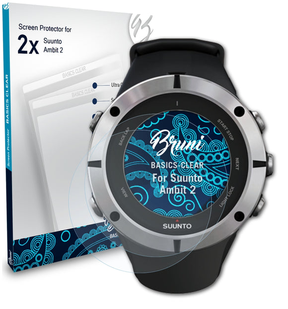 Bruni Basics-Clear Displayschutzfolie für Suunto Ambit 2