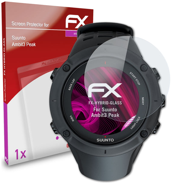 atFoliX FX-Hybrid-Glass Panzerglasfolie für Suunto Ambit3 Peak