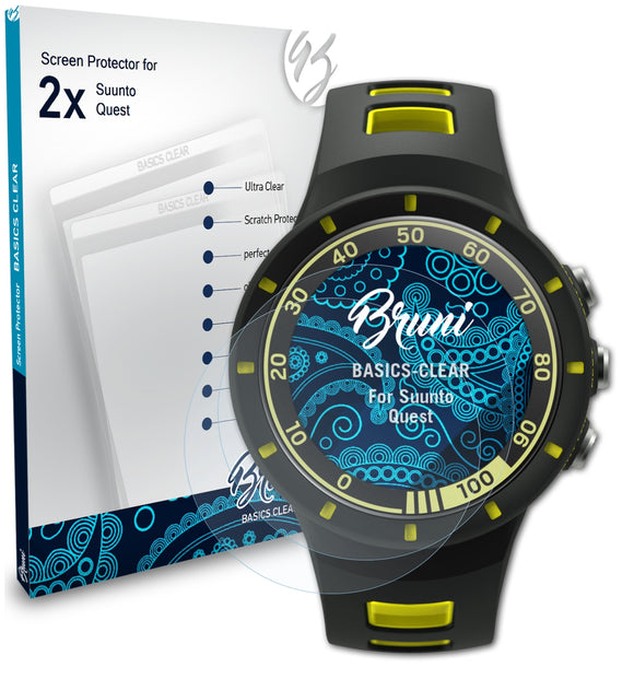 Bruni Basics-Clear Displayschutzfolie für Suunto Quest