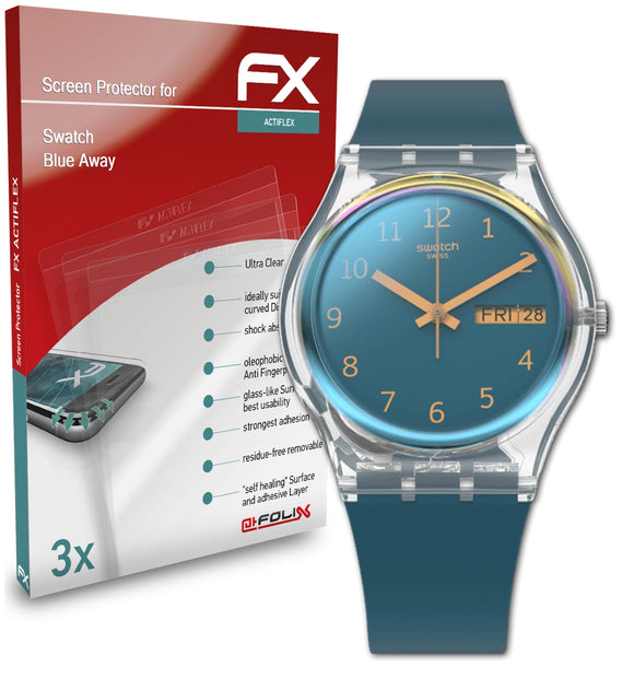 atFoliX FX-ActiFleX Displayschutzfolie für Swatch Blue Away