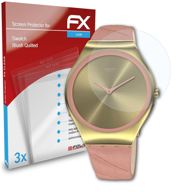 atFoliX FX-Clear Schutzfolie für Swatch Blush Quilted