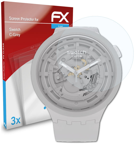 atFoliX FX-Clear Schutzfolie für Swatch C-Grey
