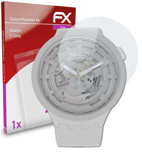 atFoliX FX-Hybrid-Glass Panzerglasfolie für Swatch C-Grey