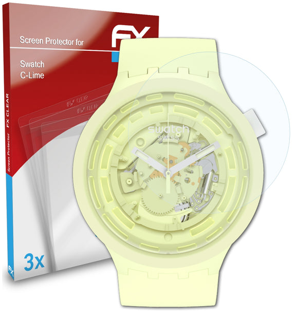 atFoliX FX-Clear Schutzfolie für Swatch C-Lime