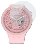 Glasfolie atFoliX kompatibel mit Swatch C-Pink, 9H Hybrid-Glass FX