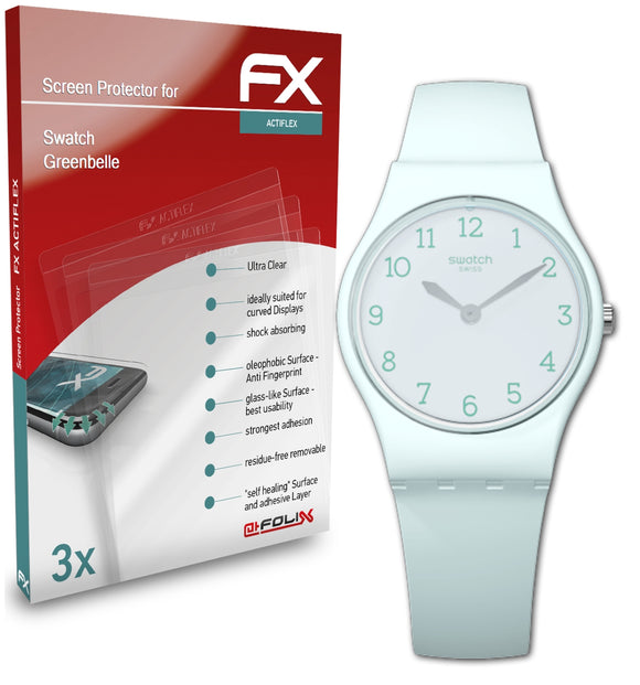 atFoliX FX-ActiFleX Displayschutzfolie für Swatch Greenbelle