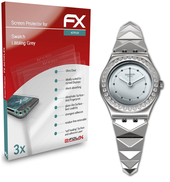 atFoliX FX-ActiFleX Displayschutzfolie für Swatch Lilibling Grey