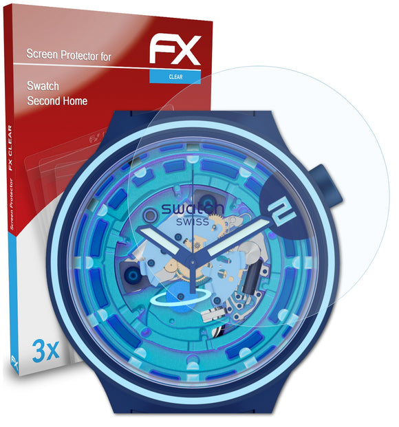 atFoliX FX-Clear Schutzfolie für Swatch Second Home