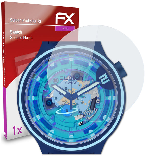 atFoliX FX-Hybrid-Glass Panzerglasfolie für Swatch Second Home