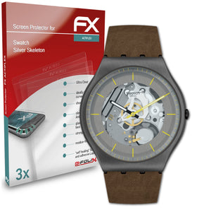 atFoliX FX-ActiFleX Displayschutzfolie für Swatch Silver Skeleton