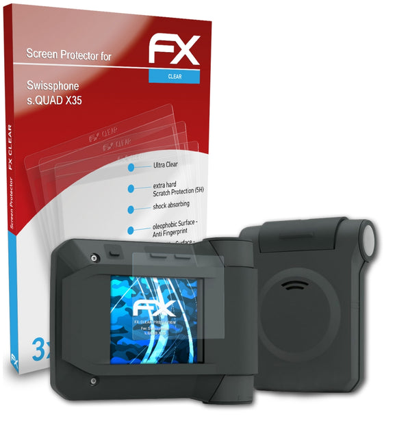 atFoliX FX-Clear Schutzfolie für Swissphone s.QUAD X35