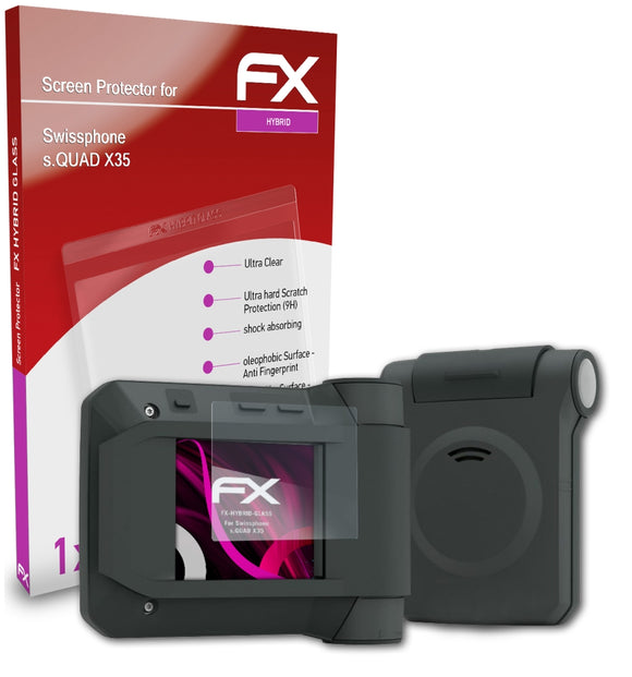 atFoliX FX-Hybrid-Glass Panzerglasfolie für Swissphone s.QUAD X35