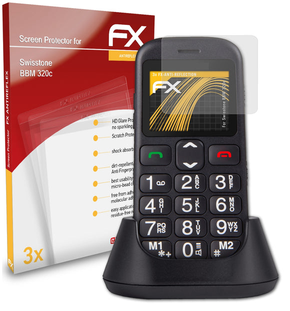 atFoliX FX-Antireflex Displayschutzfolie für Swisstone BBM 320c