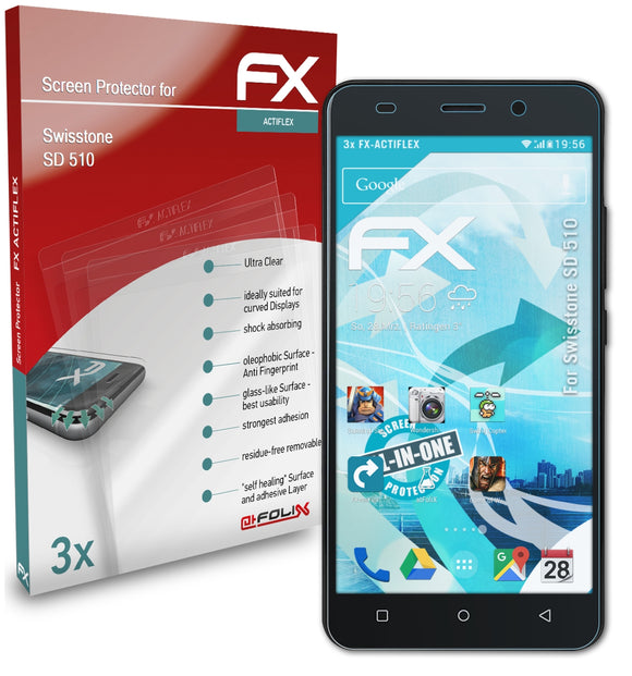 atFoliX FX-ActiFleX Displayschutzfolie für Swisstone SD 510