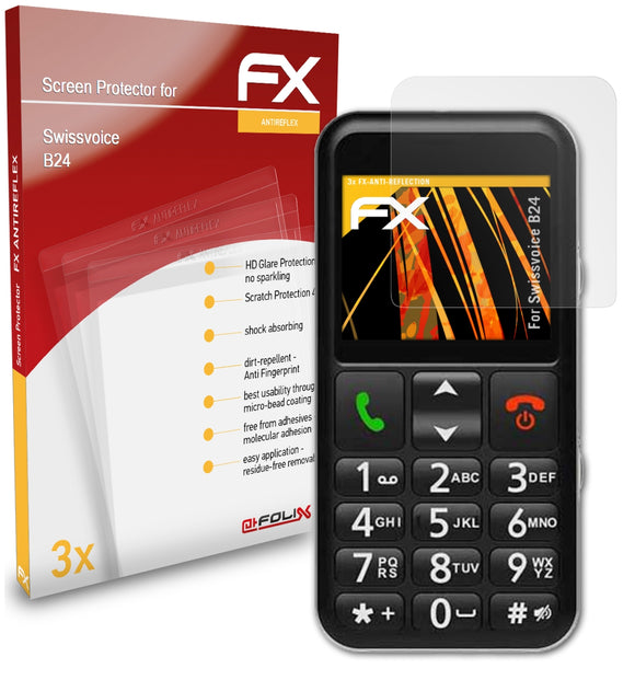 atFoliX FX-Antireflex Displayschutzfolie für Swissvoice B24