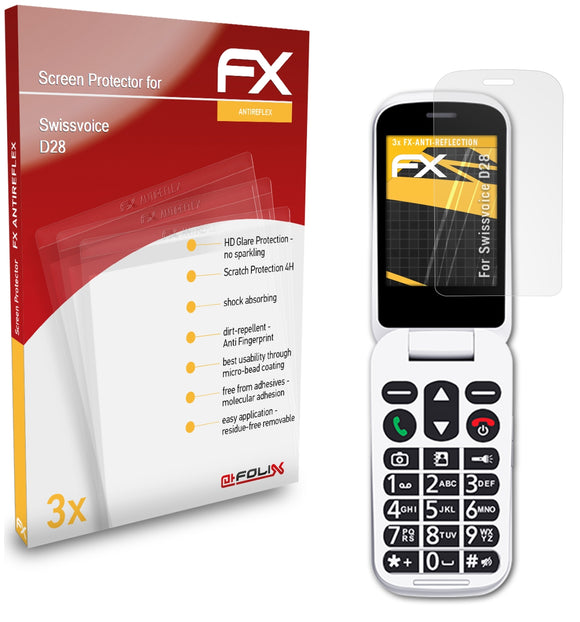atFoliX FX-Antireflex Displayschutzfolie für Swissvoice D28
