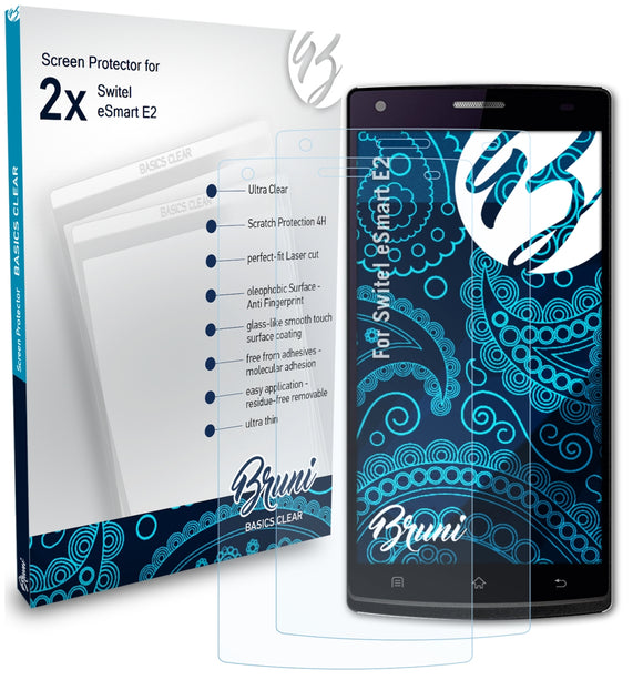 Bruni Basics-Clear Displayschutzfolie für Switel eSmart E2