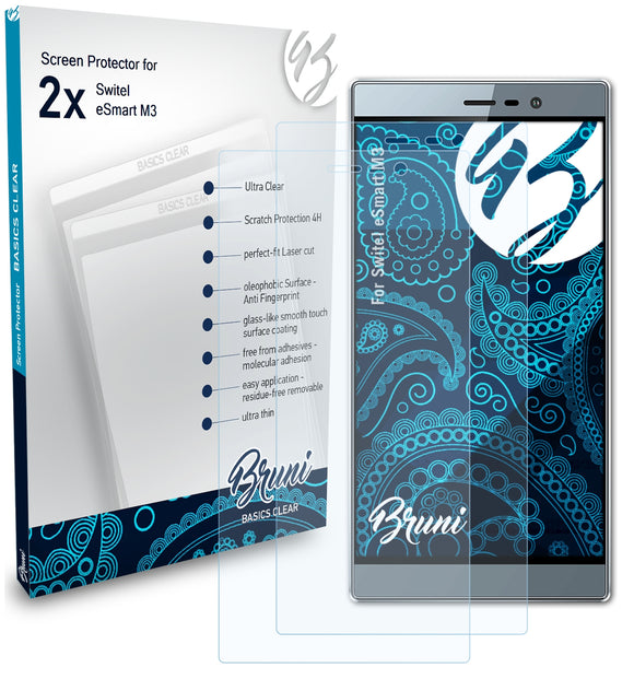 Bruni Basics-Clear Displayschutzfolie für Switel eSmart M3
