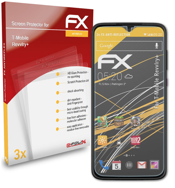 atFoliX FX-Antireflex Displayschutzfolie für T-Mobile Revvlry+