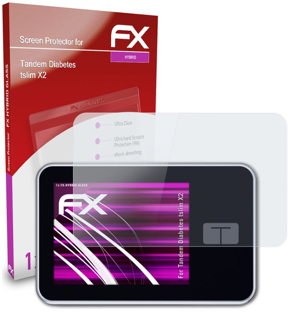 atFoliX FX-Hybrid-Glass Panzerglasfolie für Tandem Diabetes tslim X2
