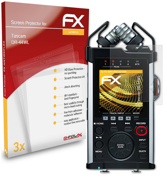 atFoliX FX-Antireflex Displayschutzfolie für Tascam DR-44WL