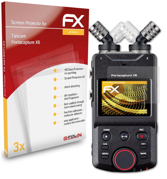 atFoliX FX-Antireflex Displayschutzfolie für Tascam Portacapture X6