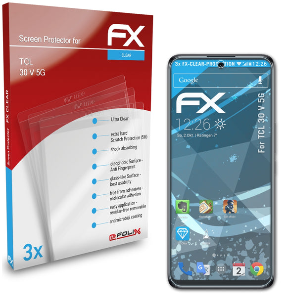 atFoliX FX-Clear Schutzfolie für TCL 30 V 5G