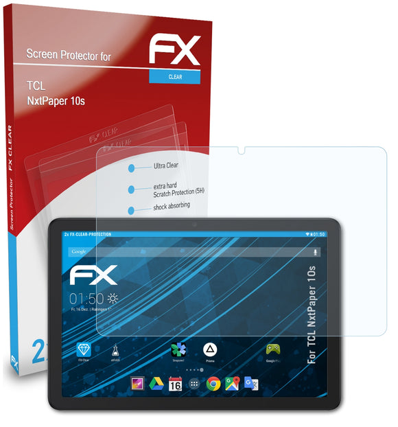 atFoliX FX-Clear Schutzfolie für TCL NxtPaper 10s