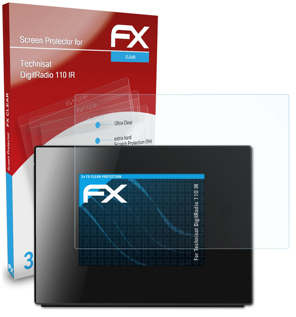 atFoliX FX-Clear Schutzfolie für Technisat DigitRadio 110 IR