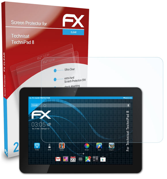 atFoliX FX-Clear Schutzfolie für Technisat TechniPad 8