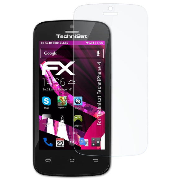 atFoliX FX-Hybrid-Glass Panzerglasfolie für Technisat TechniPhone 4