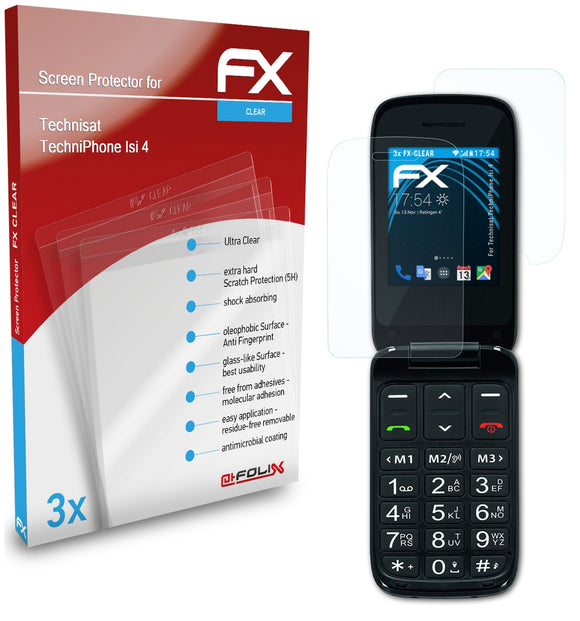 atFoliX FX-Clear Schutzfolie für Technisat TechniPhone Isi 4