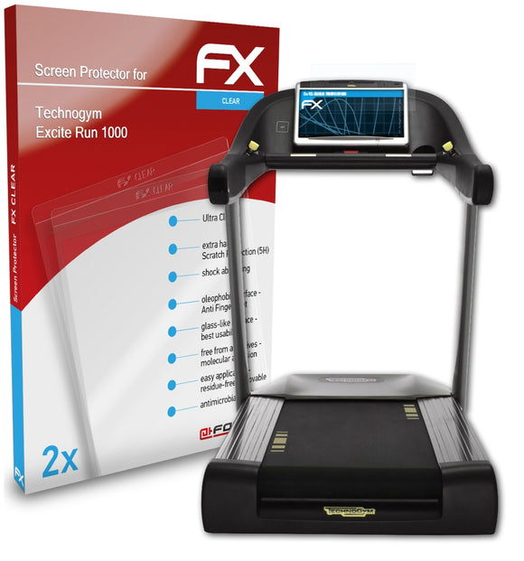 atFoliX FX-Clear Schutzfolie für Technogym Excite Run 1000