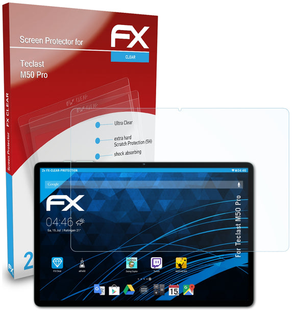 atFoliX FX-Clear Schutzfolie für Teclast M50 Pro