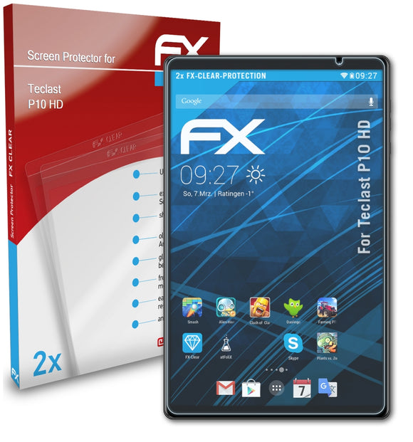 atFoliX FX-Clear Schutzfolie für Teclast P10 HD
