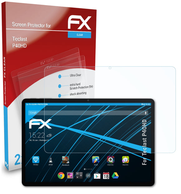 atFoliX FX-Clear Schutzfolie für Teclast P40HD