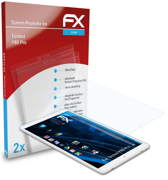 atFoliX FX-Clear Schutzfolie für Teclast P80 Pro