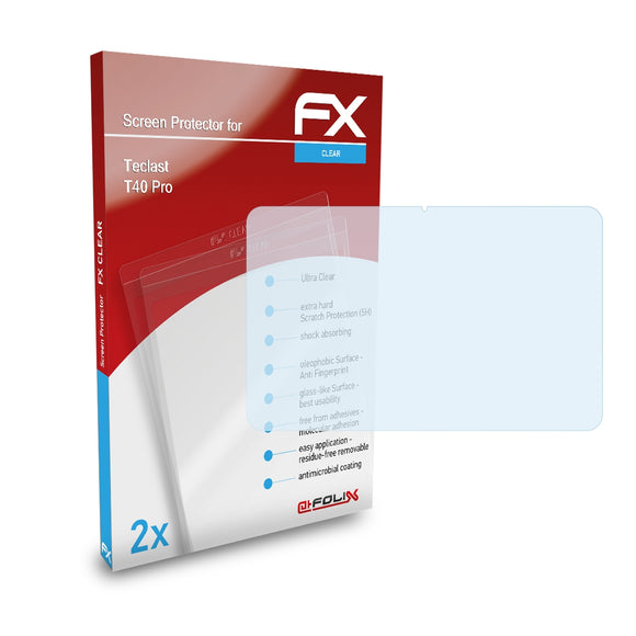 atFoliX FX-Clear Schutzfolie für Teclast T40 Pro