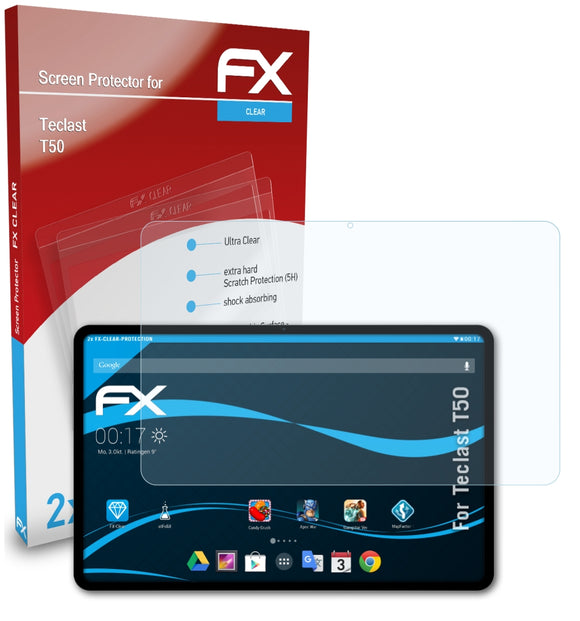 atFoliX FX-Clear Schutzfolie für Teclast T50