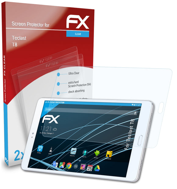 atFoliX FX-Clear Schutzfolie für Teclast T8