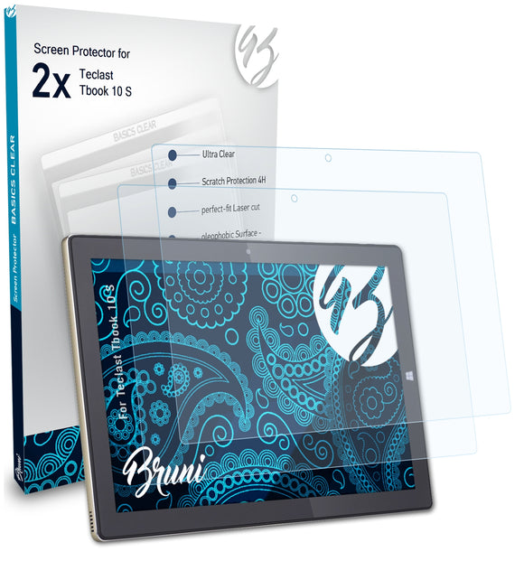 Bruni Basics-Clear Displayschutzfolie für Teclast Tbook 10 S