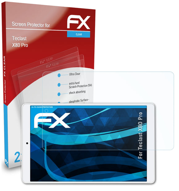atFoliX FX-Clear Schutzfolie für Teclast X80 Pro