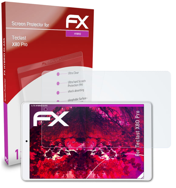 atFoliX FX-Hybrid-Glass Panzerglasfolie für Teclast X80 Pro