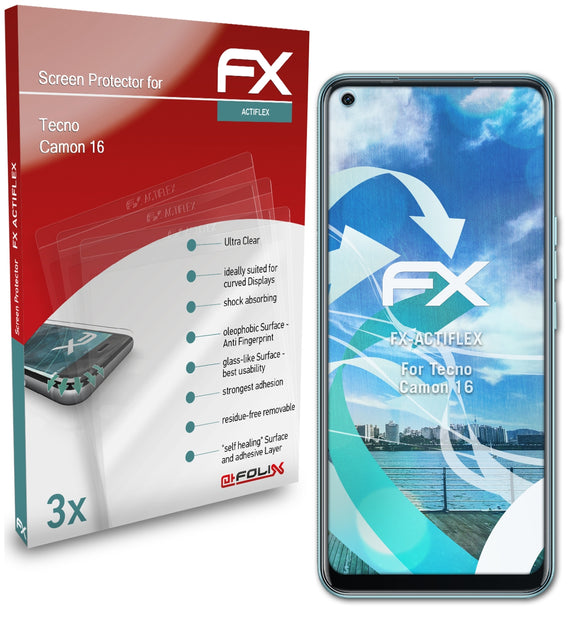 atFoliX FX-ActiFleX Displayschutzfolie für Tecno Camon 16