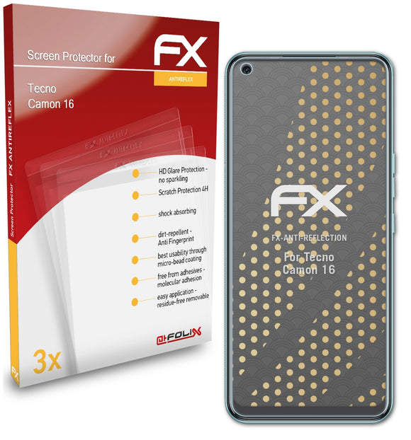 atFoliX FX-Antireflex Displayschutzfolie für Tecno Camon 16