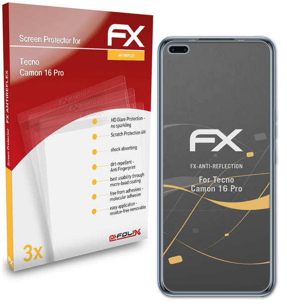 atFoliX FX-Antireflex Displayschutzfolie für Tecno Camon 16 Pro