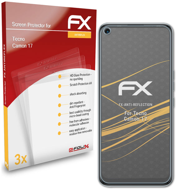 atFoliX FX-Antireflex Displayschutzfolie für Tecno Camon 17