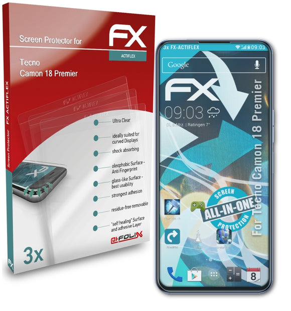 atFoliX FX-ActiFleX Displayschutzfolie für Tecno Camon 18 Premier